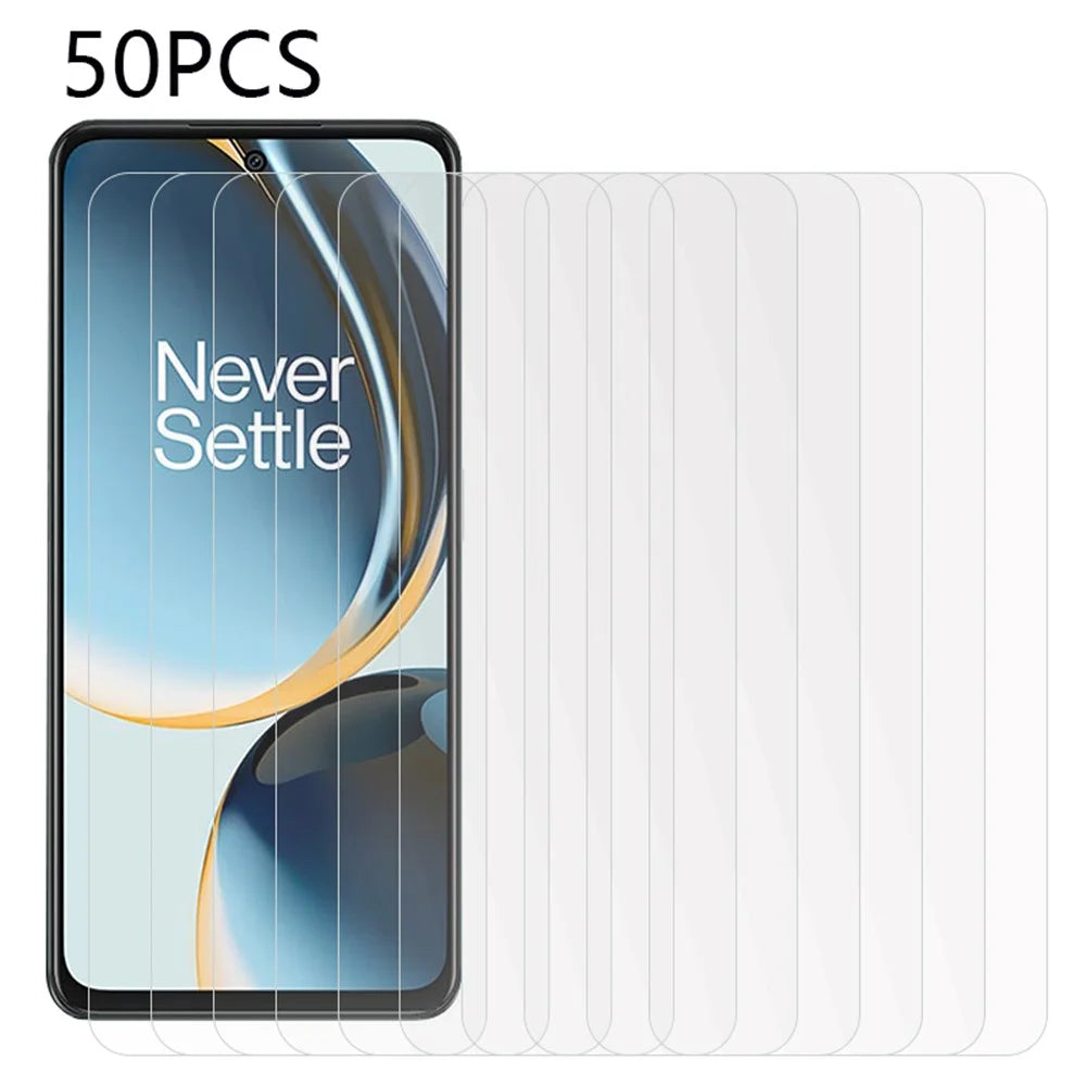 50Pcs For OnePlus Nord N30 5G / Nord CE 3 Lite 5G Tempered Glass Film Ultra Clear Phone Screen Protector (No Package, with Wipes Set, Dust-absorber, Guide Sticker) - 1