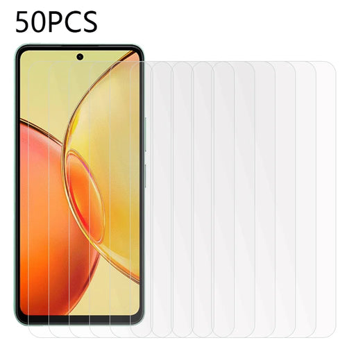 50Pcs For vivo Y36 4G (Global) HD Clear Tempered Glass Phone Screen Film Scratch-Resistant Super Thin Screen Protector (No Package, with Wipes Set, Dust-absorber, Guide Sticker) - 1