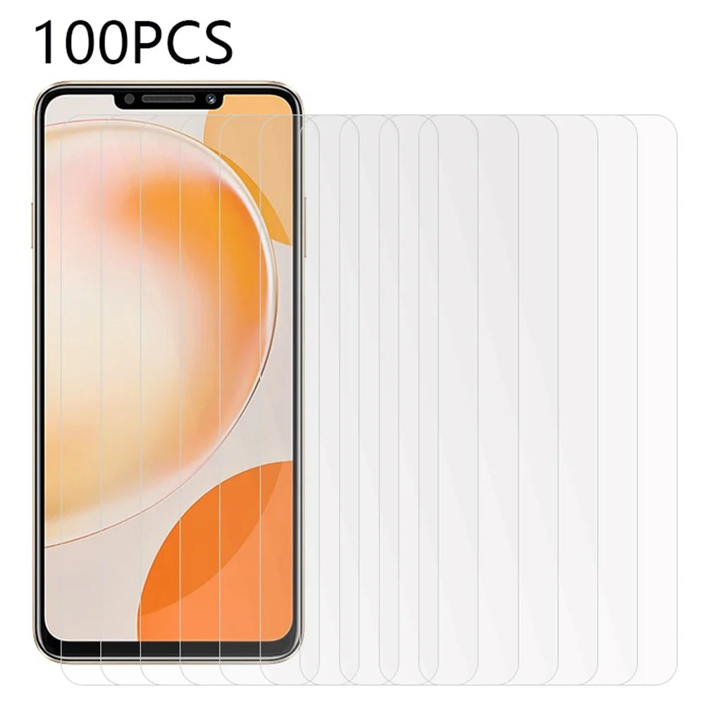 100Pcs For Huawei Enjoy 60X Super Clear Screen Protector Smooth Touching Tempered Glass Screen Film (No Package, with Wipes Set, Dust-absorber, Guide Sticker) - 1