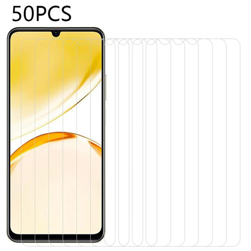 50Pcs Tempered Glass Film for Realme Narzo N53 4G , HD Transparent Scratch-Resistant Screen Protector (No Package, with Wipes Set, Dust-absorber, Guide Sticker) - 1