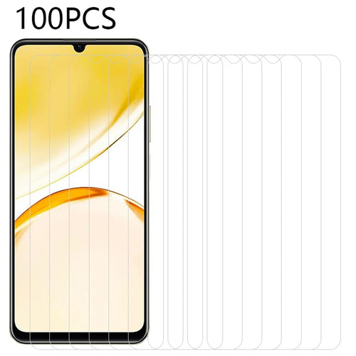 100Pcs Scratch-Resistant Film for Realme Narzo N53 4G Ultra Clear Tempered Glass Screen Protector (No Package, with Wipes Set, Dust-absorber, Guide Sticker) - 1