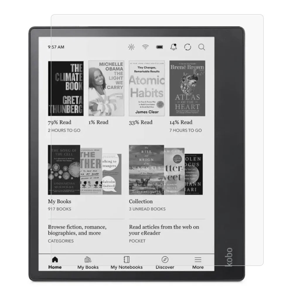 For Kobo Elipsa 2E Screen Protector Full Coverage E-reader Clear HD Shield PET Film - 1