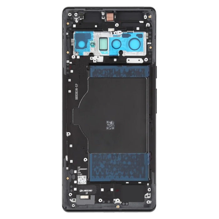 For Google Pixel 6 Pro 5G OEM Back Battery Housing Cover + Middle Plate Frame Replacement - Black - 3