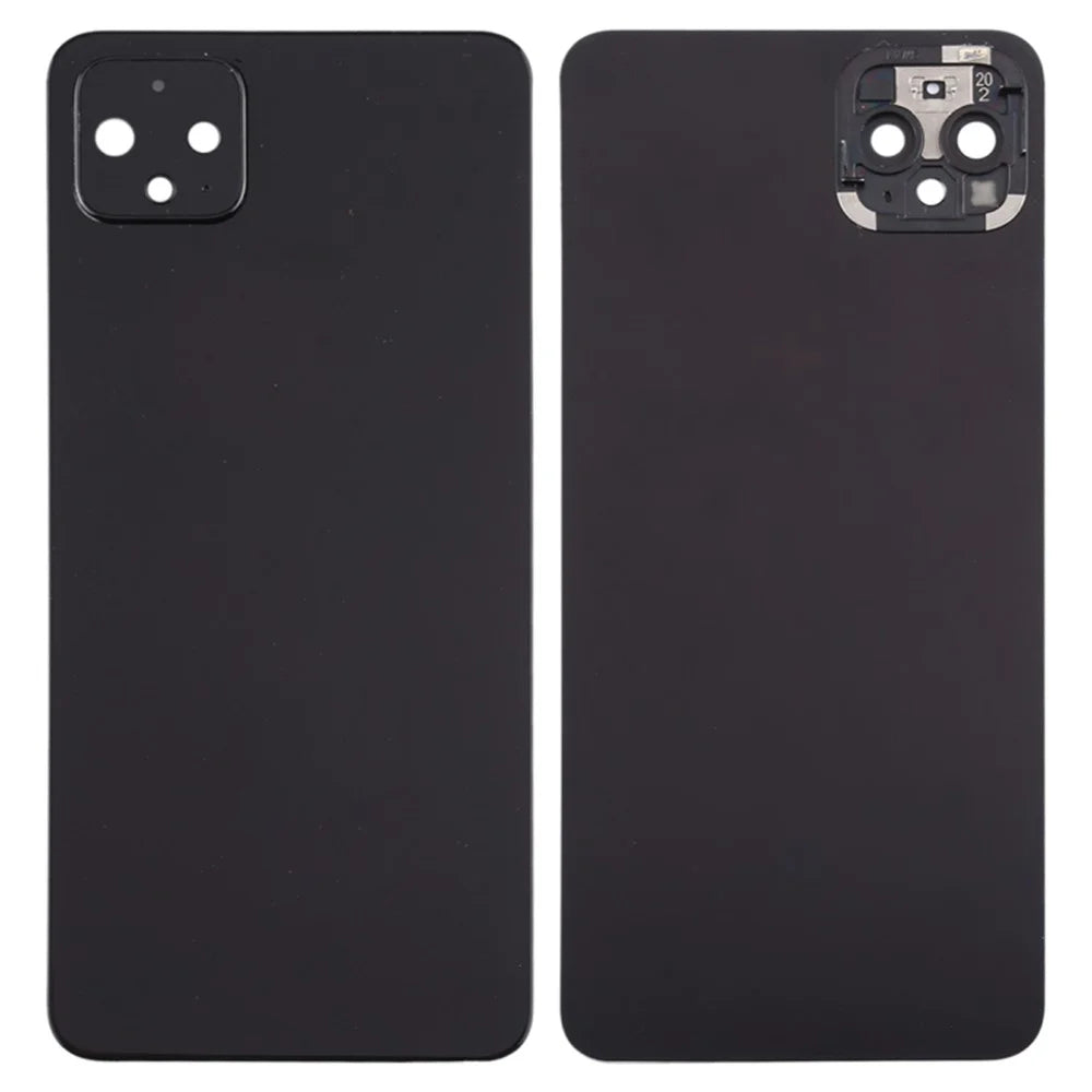 For Google Pixel 4 OEM Battery Back Cover Rear Door Housing Replacement with Camera Lens Ring Cover - Black - 1
