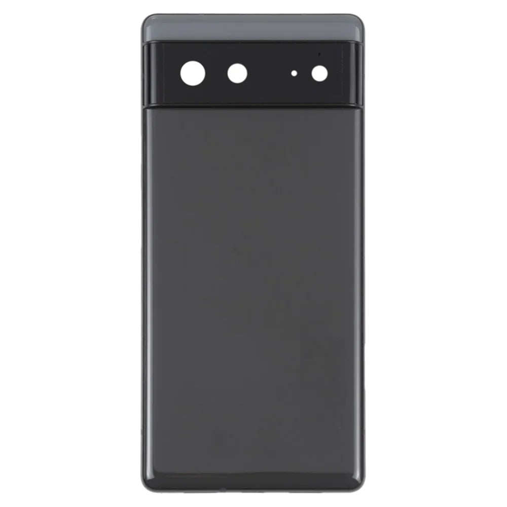 For Google Pixel 6 Back Battery Housing Cover+Middle Plate Frame Replacement - Black - 2