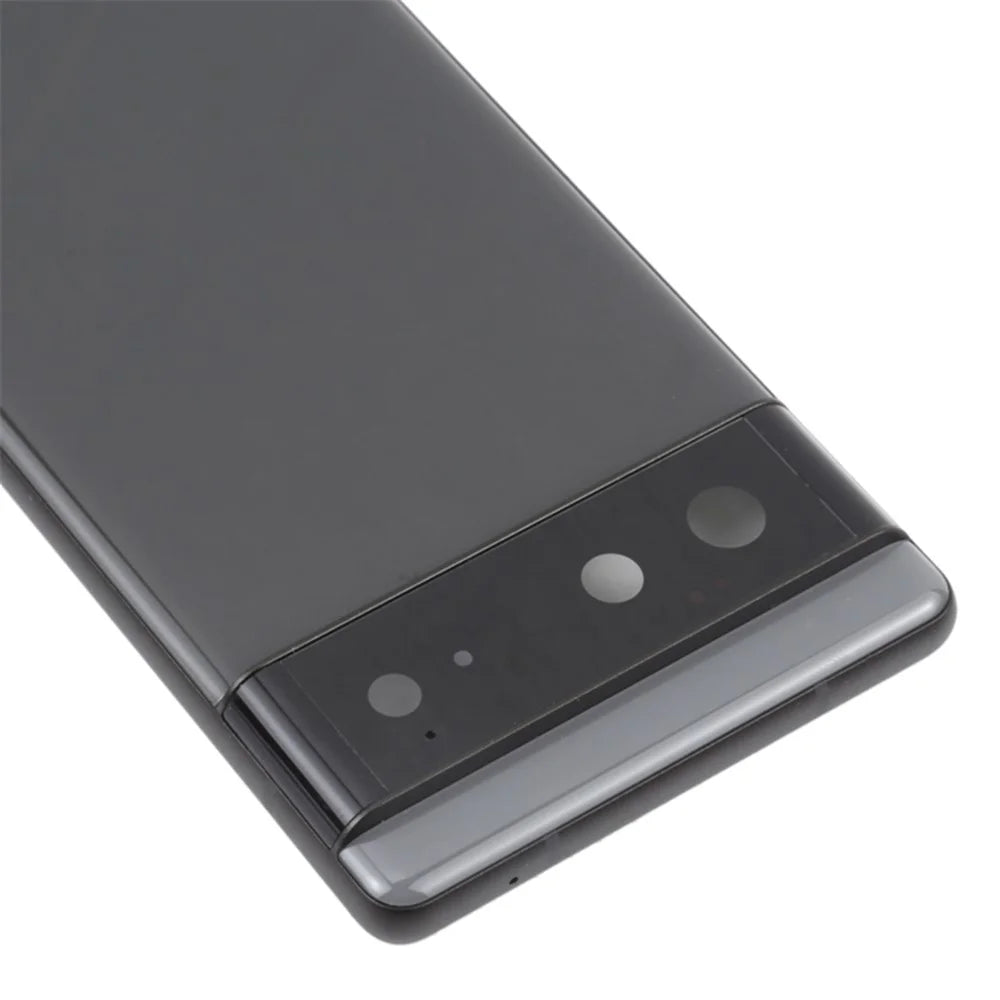For Google Pixel 6 Back Battery Housing Cover+Middle Plate Frame Replacement - Black - 4