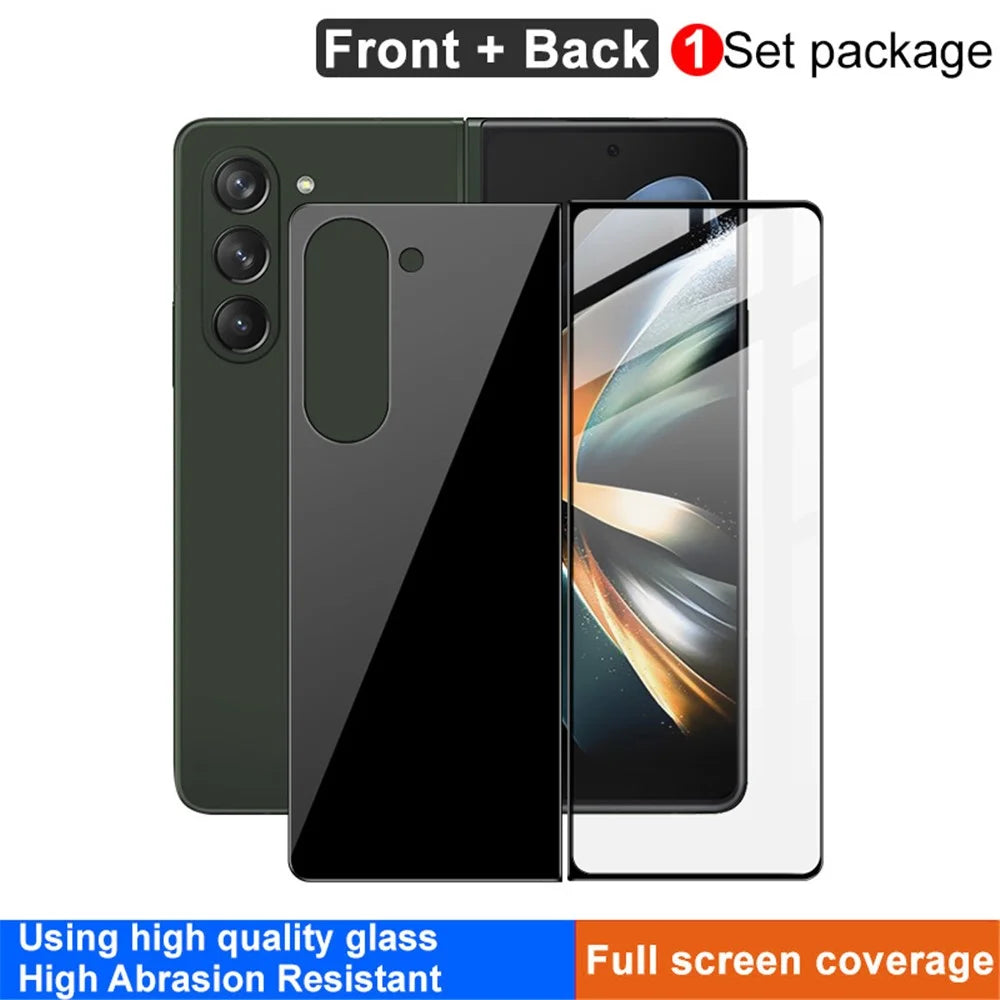 IMAK For Samsung Galaxy Z Fold5 5G 1 Set Front and Back Tempered Glass Full Screen Protector HD Clear Full Glue Film - 3