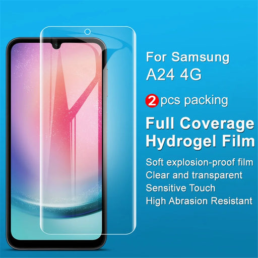 IMAK 2Pcs / Set Hydrogel Film III for Samsung Galaxy A24 4G (162.1 x 77.6 x 8.3mm) HD Transparent Phone Screen Protector Soft TPU Screen Covering Film - 2