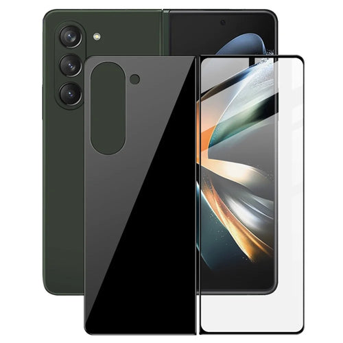 For Samsung Galaxy Z Fold5 5G Silk Printing Full Glue Complete Cover Tempered Glass Front Screen Protector + Back Film - 1