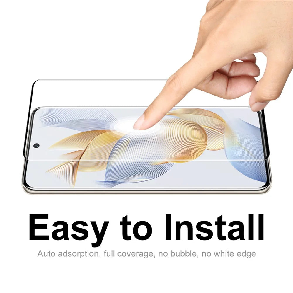 ENKAY HAT PRINCE 5PCS For Honor 90 3D Curved Screen Protector Tempered Glass Side Glue Support Fingerprint Unlock - 5
