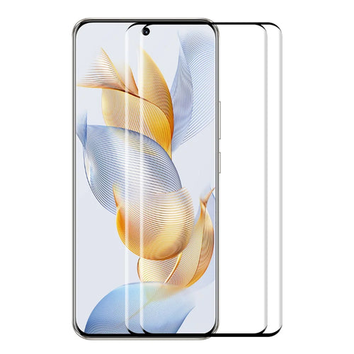 ENKAY HAT PRINCE 2PCS Full Screen Protector for Honor 90 Side Glue 3D Curved Tempered Glass Support Fingerprint Unlock - 1
