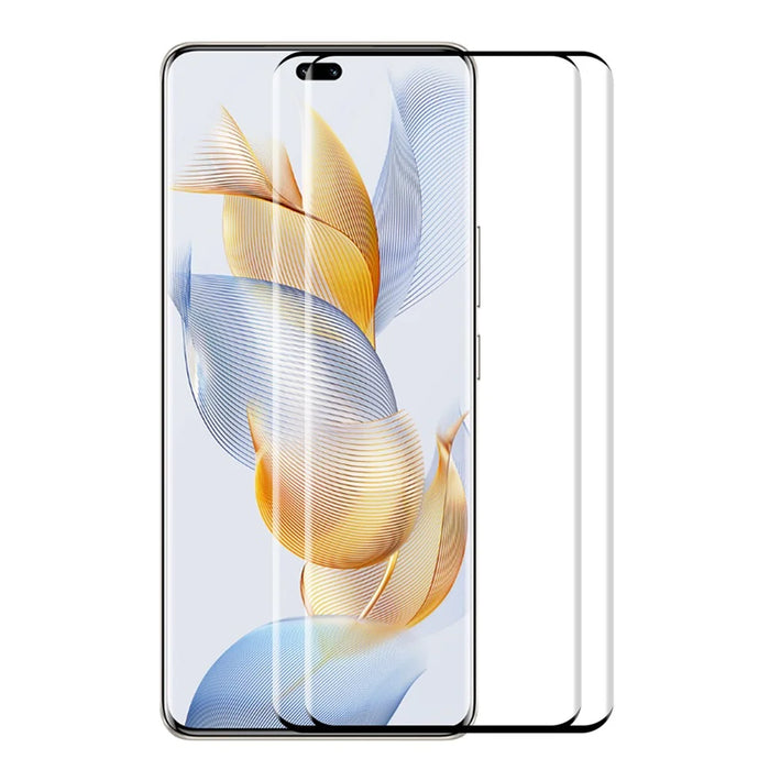 ENKAY HAT PRINCE 2PCS For Honor 90 Pro Tempered Glass Screen Protector 3D Curved Side Glue Full Cover Support Fingerprint Unlock - 1