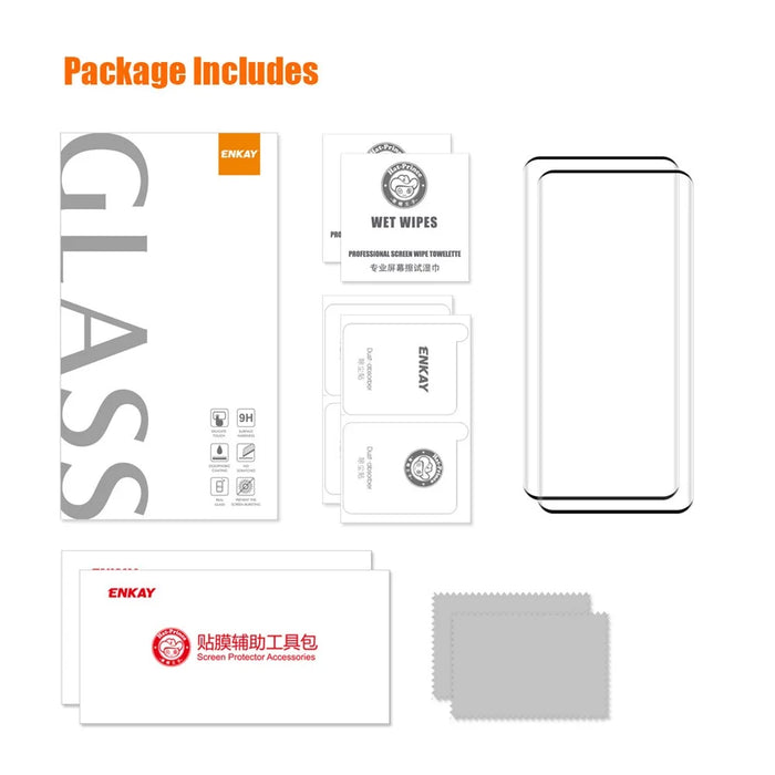 ENKAY HAT PRINCE 2PCS For Honor 90 Pro Tempered Glass Screen Protector 3D Curved Side Glue Full Cover Support Fingerprint Unlock - 7