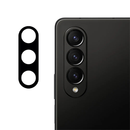 For Samsung Galaxy Z Fold 5G Silk Printing Tempered Glass Lens Film Phone Camera Lens Protector - Black - 1