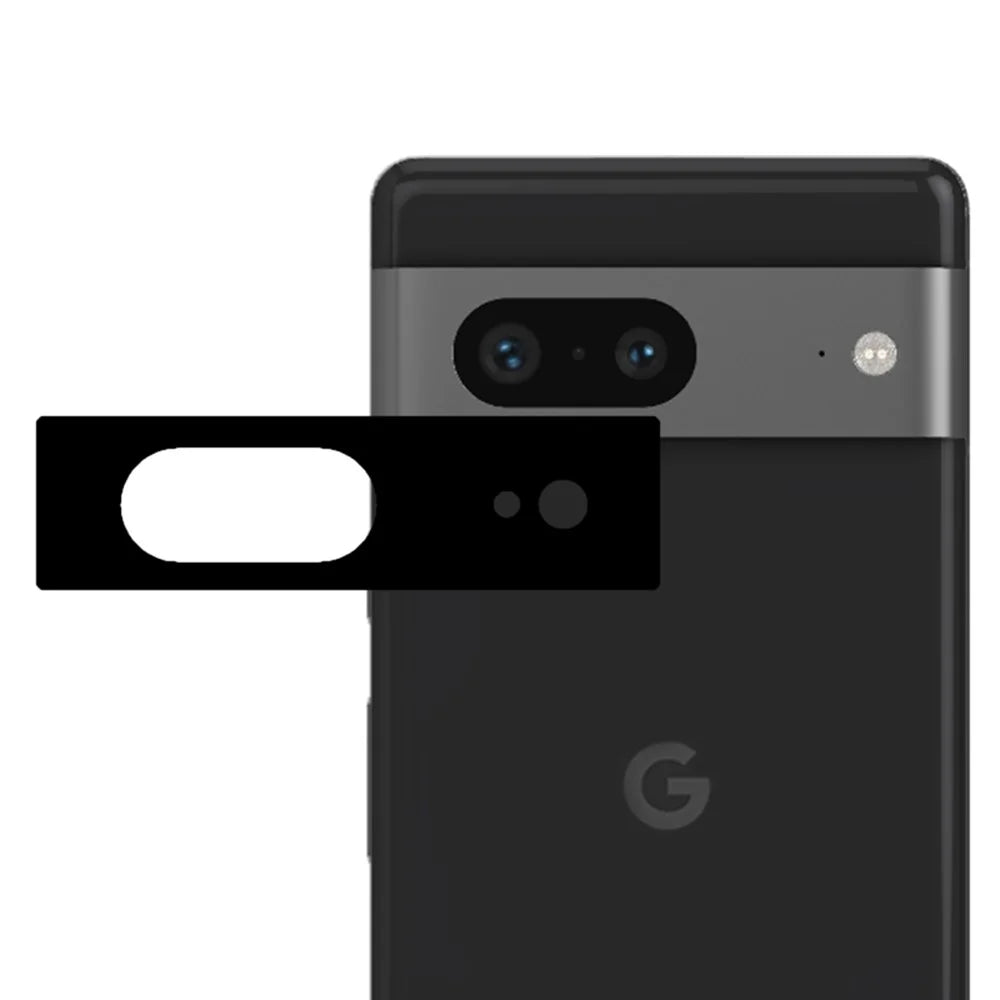 For Google Pixel 8 Anti-scratch Camera Lens Protector Silk Printing Tempered Glass Lens Film - Black - 1
