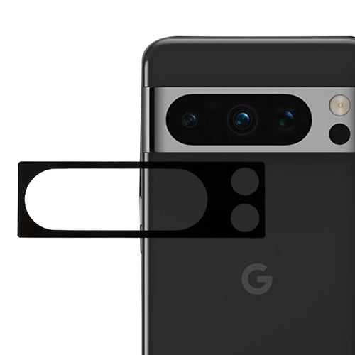 For Google Pixel 8 Pro Silk Printing Phone Camera Lens Protector Tempered Glass Lens Film - Black - 1
