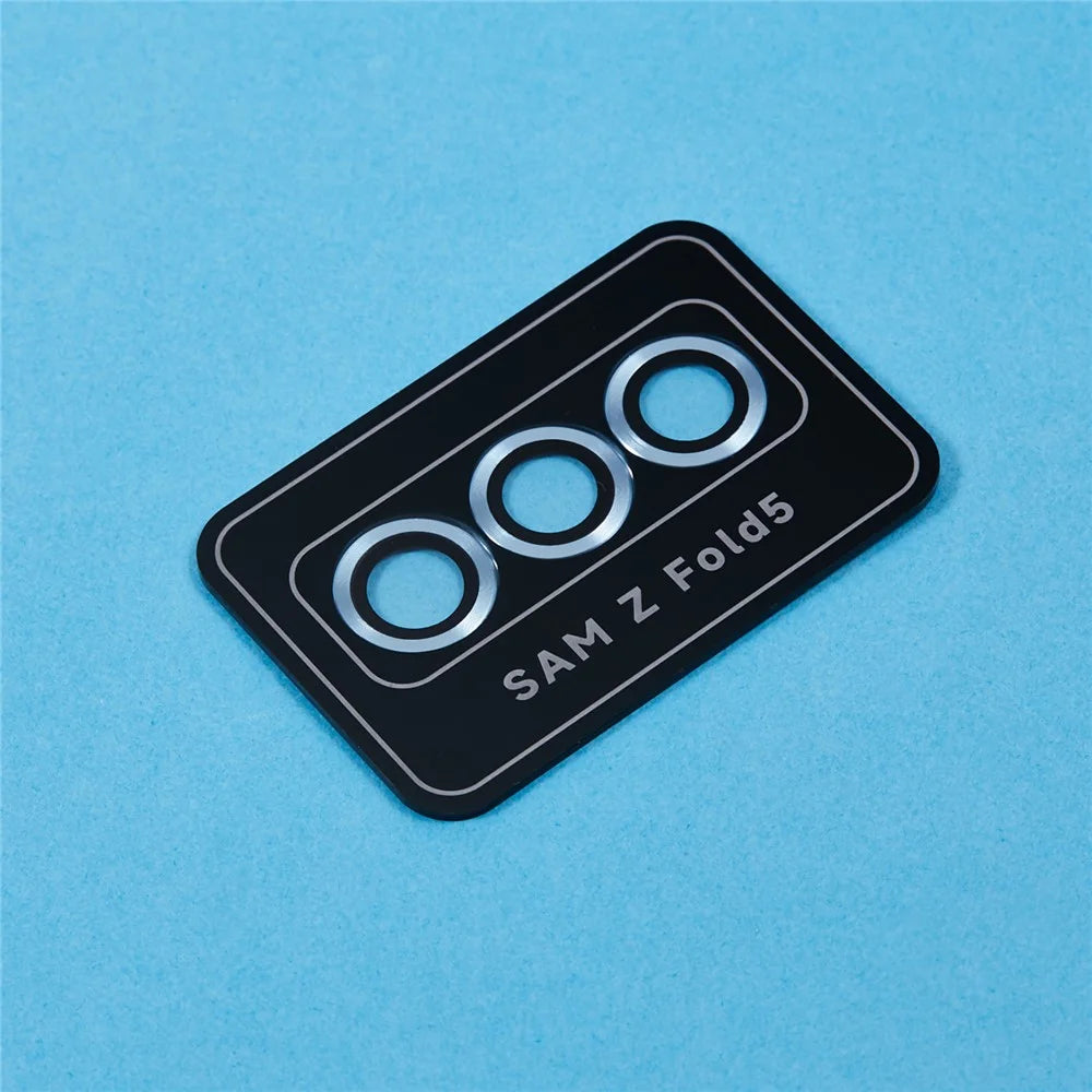 For Samsung Galaxy Z Fold5 5G Camera Lens Protector Metal + Tempered Glass Clear Lens Film Positioning Installation - Blue - 4
