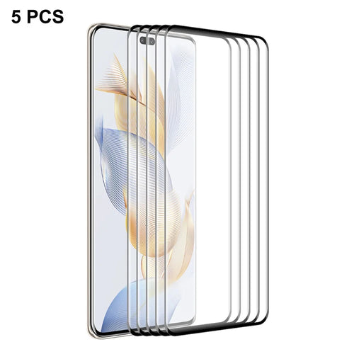 ENKAY HAT PRINCE 5PCS For Honor 90 Pro Full Glue Full Screen Protector 0.26mm 9H 3D Curved Tempered Glass Support Fingerprint Unlock - 1