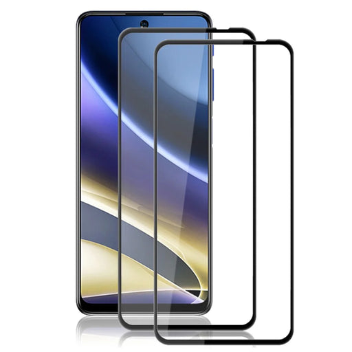 AMORUS 2Pcs For Motorola Moto G51 5G Screen Protector Silk Printing Full-Coverage Full Glue Tempered Glass Film - Black - 1