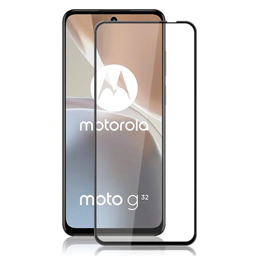 AMORUS For Motorola Moto G32 4G Full Glue Screen Protector Anti-Scratch Silk Printing Tempered Glass Film - Black - 1