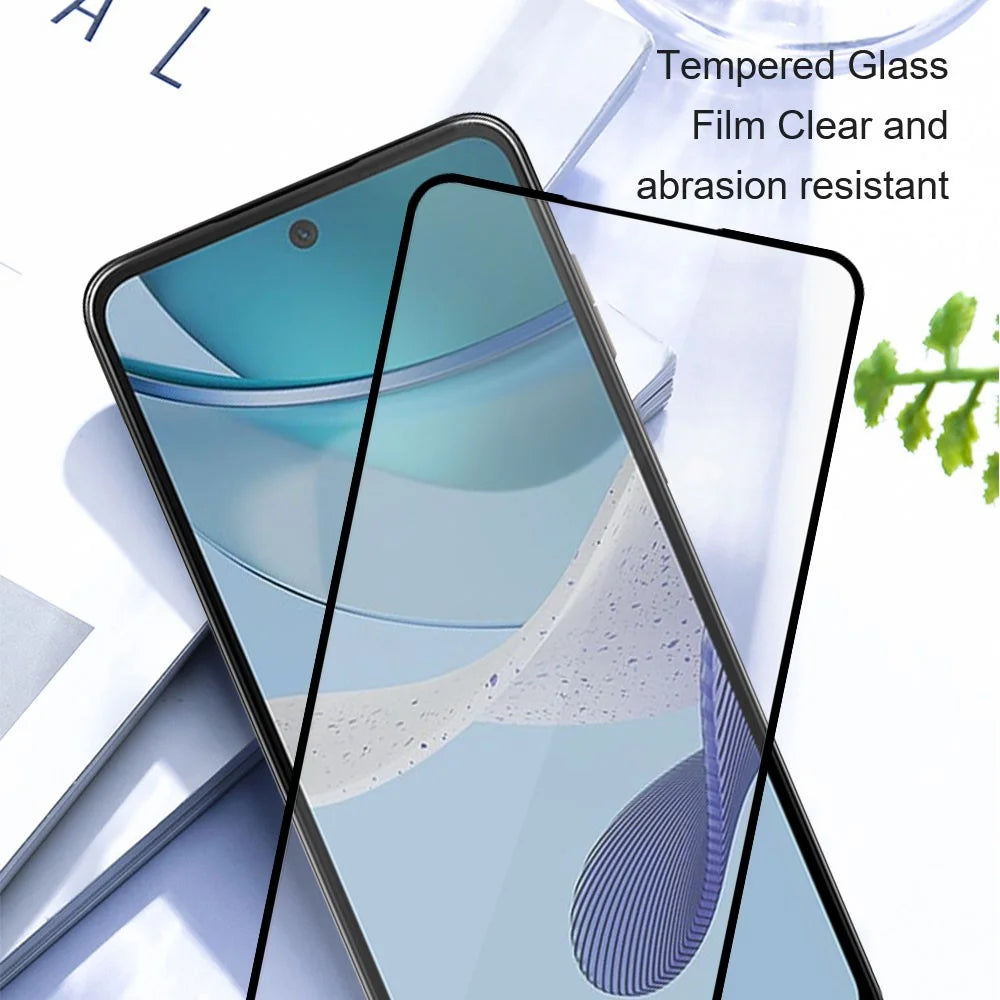 AMORUS 2Pcs For Motorola Edge 30 Neo 5G Full Coverage Cell Phone Screen Protector Silk Printing Full Glue Tempered Glass Film - Black - 4