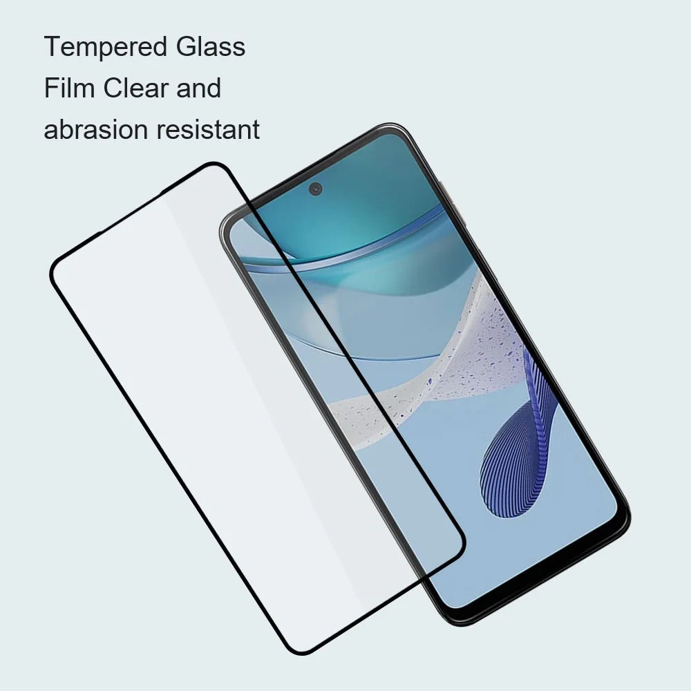 AMORUS Clear Screen Protector for Motorola Edge 30 Neo 5G , Silk Printing Full Glue Tempered Glass Film - Black - 6