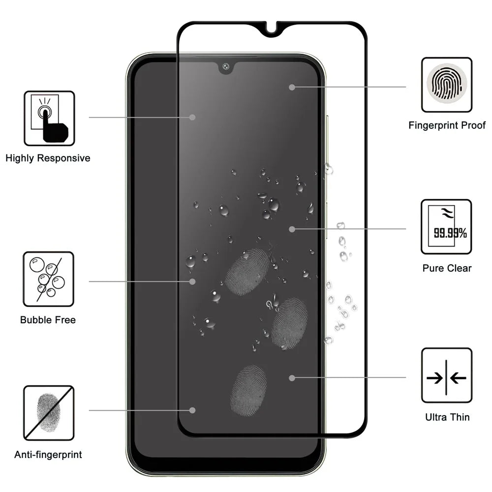 For Samsung Galaxy A24 4G (162.1 x 77.6 x 8.3mm) Full Glue Phone Screen Protector Black Edge AGC Glass Anti-explosion Film - 2