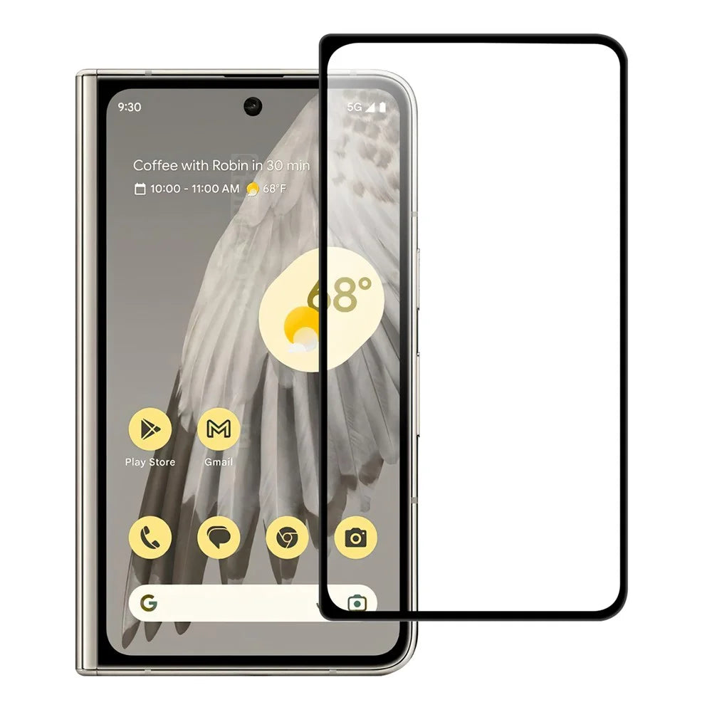 AGC Glass Screen Protector for Google Pixel Fold , Full Glue Black Edge Full Cover Phone Screen Film - 1