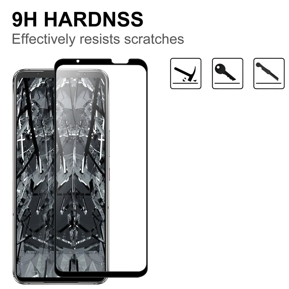 For Asus ROG Phone 7 5G Full Glue Phone Screen Protector Black Edge AGC Glass Anti-explosion Film - 3