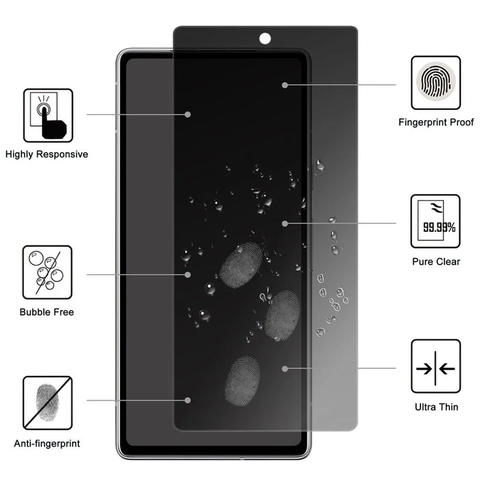 For Google Pixel 7a Anti-spy Tempered Glass Screen Protector 2.5D Arc Edge Anti-explosion Film - 2