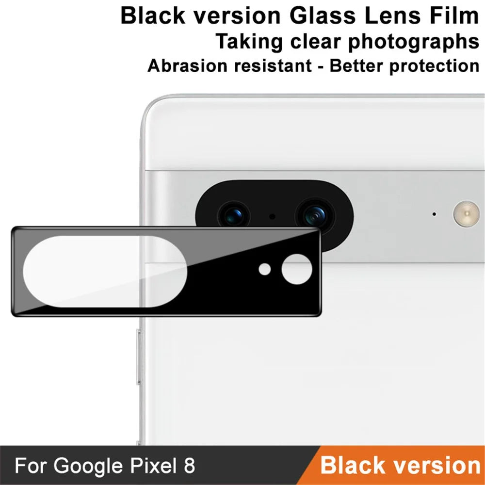 IMAK Phone Rear Lens Film for Google Pixel 8 , HD Clear Tempered Glass Camera Lens Protector (Black Version) - 4