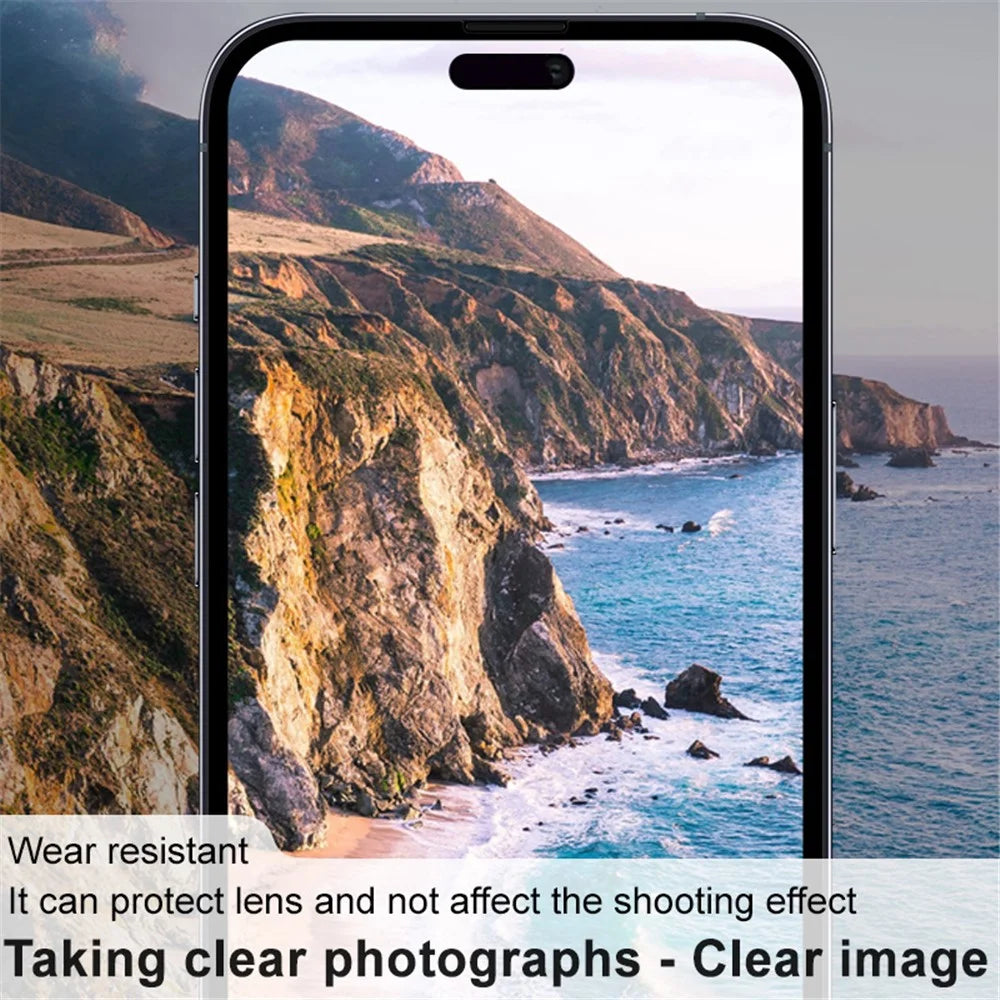 IMAK For iPhone 15 Pro / 15 Pro Max Tempered Glass Lens Protector Clear Integrated Lens Film + Acrylic Lens Cap - 3