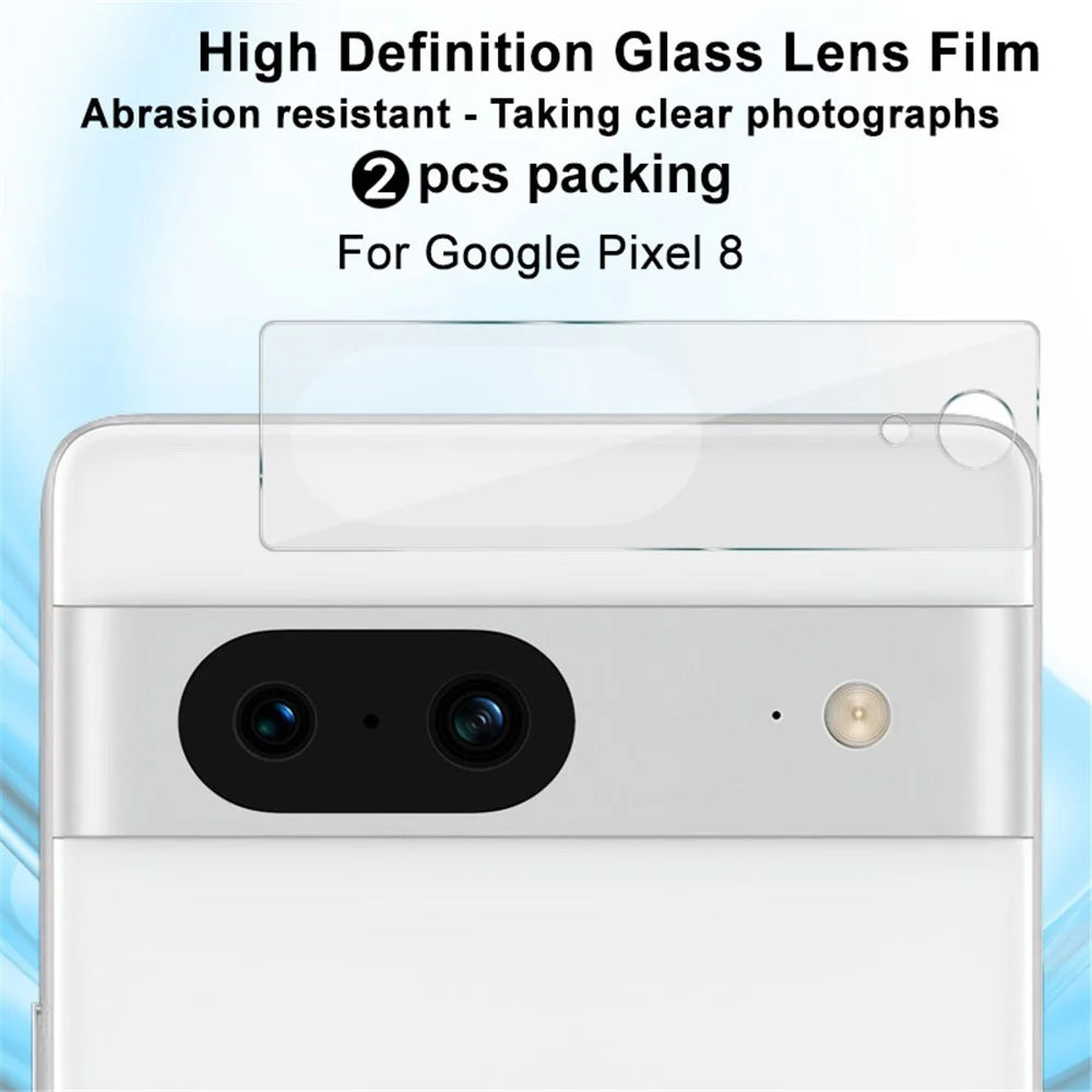 IMAK 2Pcs / Set for Google Pixel 8 Camera Lens Protector Tempered Glass HD Clear Phone Rear Lens Film - 2
