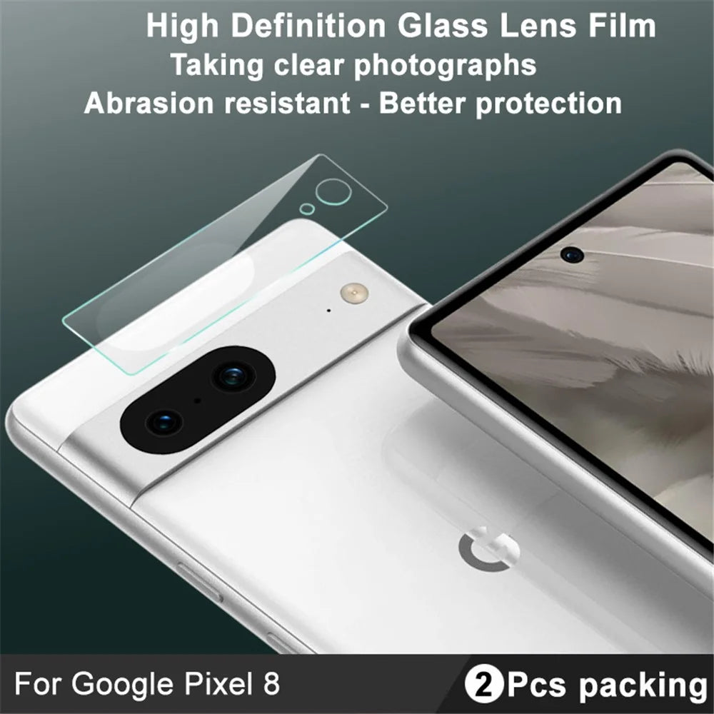 IMAK 2Pcs / Set for Google Pixel 8 Camera Lens Protector Tempered Glass HD Clear Phone Rear Lens Film - 3