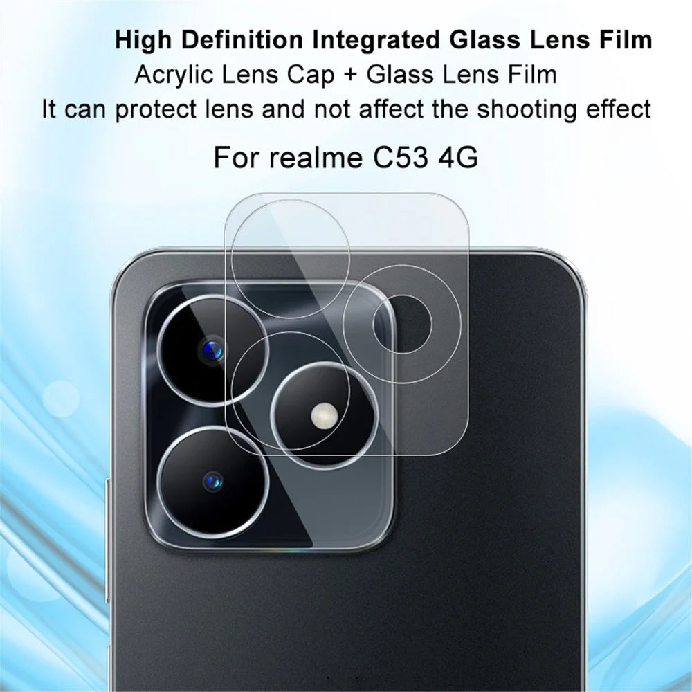 IMAK For Realme C53 (Global) Integrated Lens Film Ultra Clear Tempered Glass Lens Protector + Acrylic Lens Cap - 3
