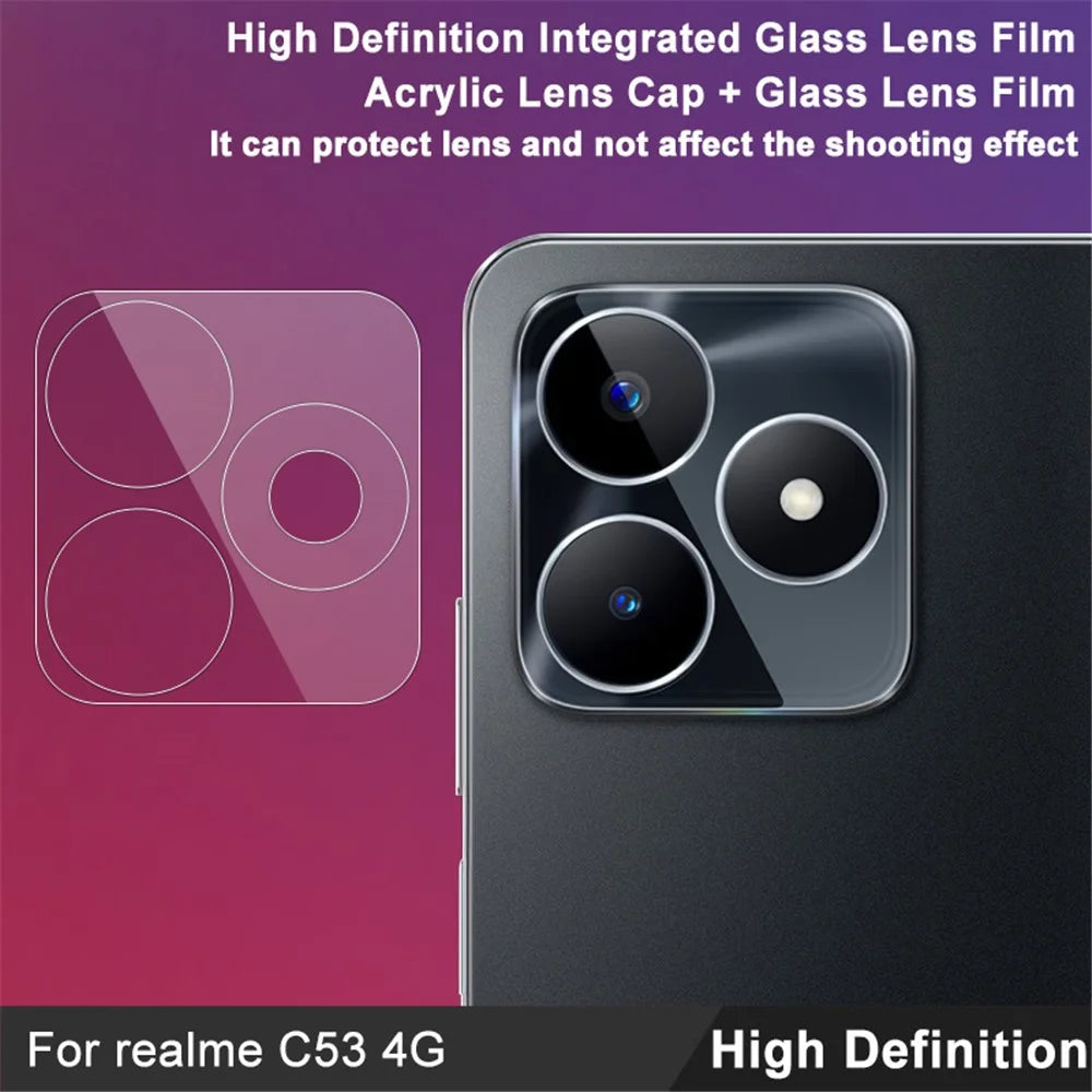 IMAK For Realme C53 (Global) Integrated Lens Film Ultra Clear Tempered Glass Lens Protector + Acrylic Lens Cap - 4
