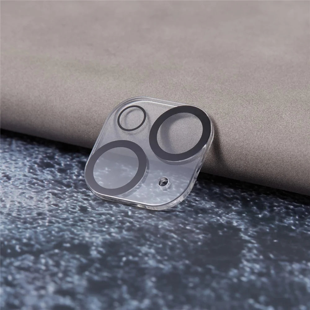 2Pcs for iPhone 15 / 15 Plus Camera Lens Protector Silk Printing 3D Arc Edge HD Tempered Glass Lens Film with Black Circle - 4