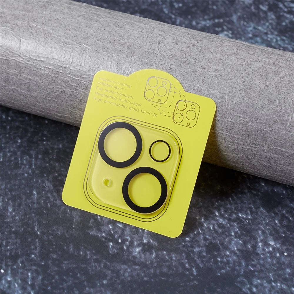 2Pcs for iPhone 15 / 15 Plus Camera Lens Protector Silk Printing 3D Arc Edge HD Tempered Glass Lens Film with Black Circle - 5