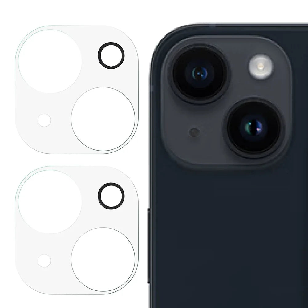 2Pcs For iPhone 15 Plus / 15 Super Transparent Tempered Glass Camera Lens Protector 3D Arc Edge Lens Film - 1