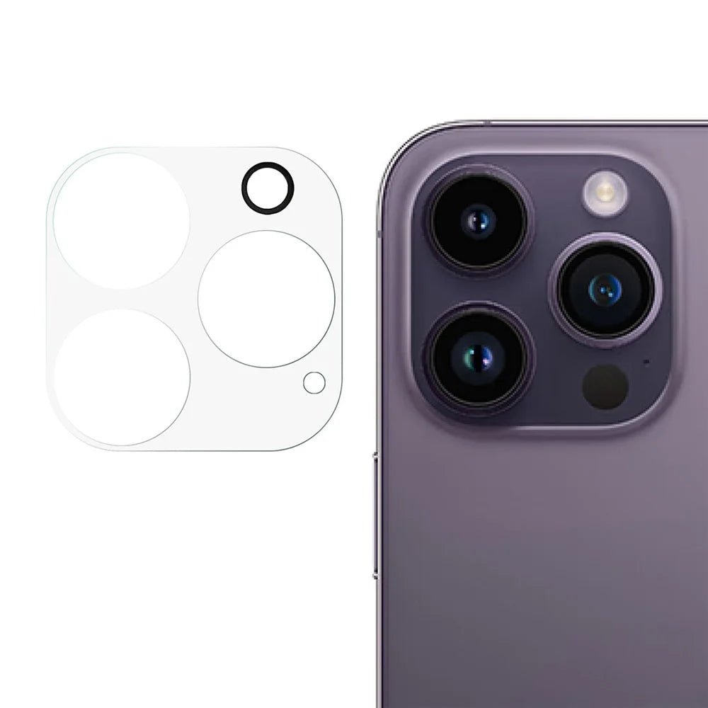 For iPhone 15 Pro Max Tempered Glass Camera Lens Protector Silk Printing Phone Lens Film with Bottom Plate - 1