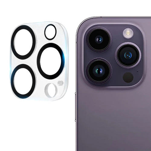 For iPhone 15 Pro / 15 Pro Max Tempered Glass Camera Lens Protector Ultra Clear Phone Lens Film - Black - 1