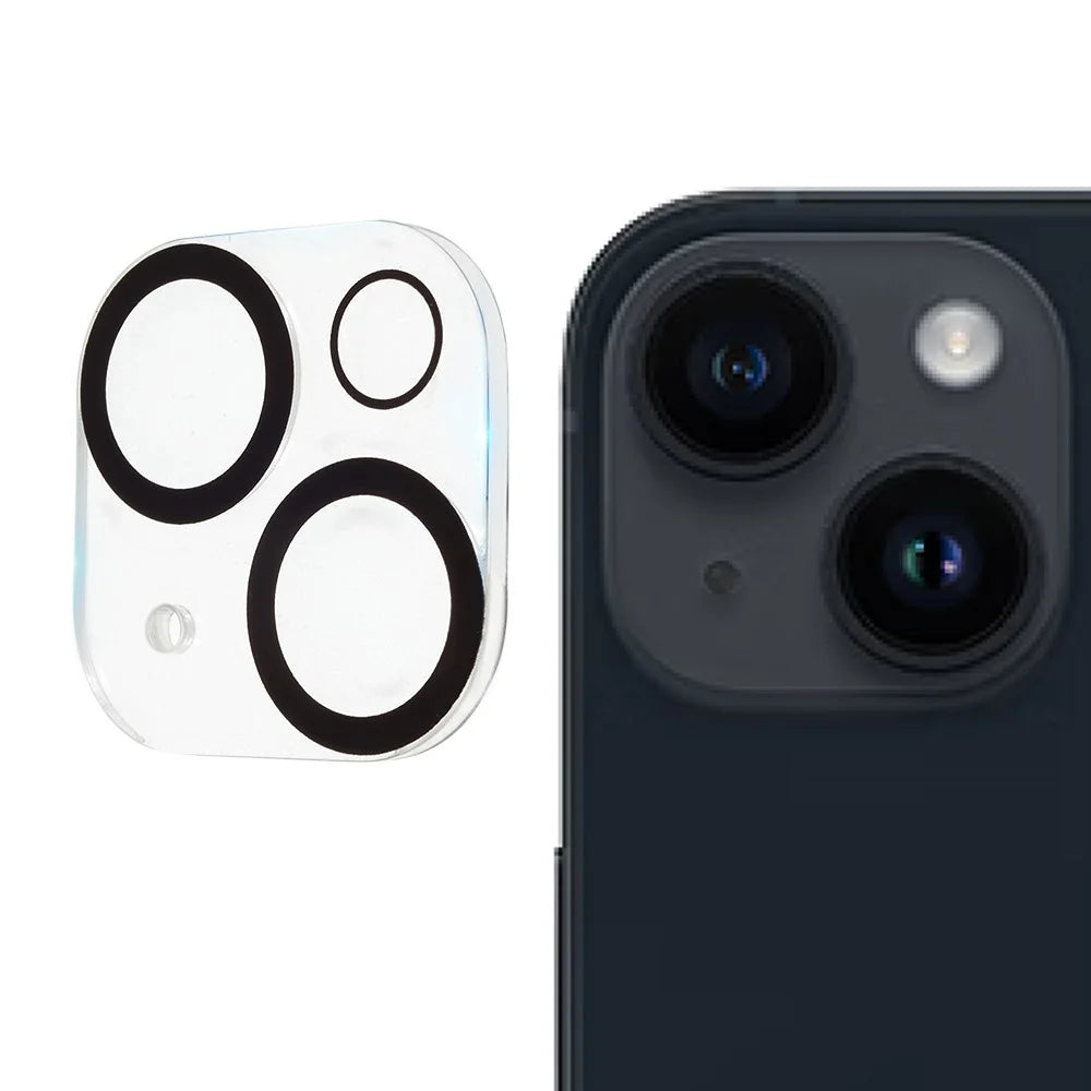 Tempered Glass Camera Lens Protector for iPhone 15 / 15 Plus Anti-scratch HD Clear Phone Lens Film - Black - 1