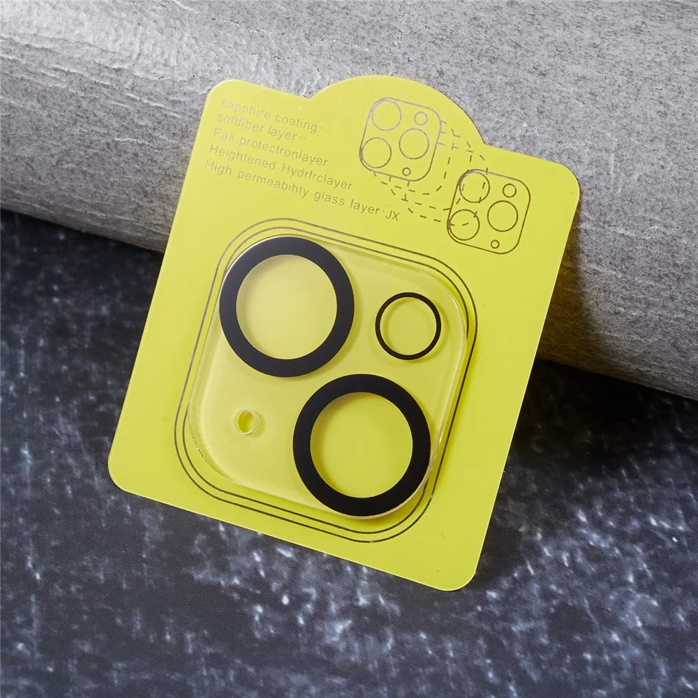 Tempered Glass Camera Lens Protector for iPhone 15 / 15 Plus Anti-scratch HD Clear Phone Lens Film - Black - 5