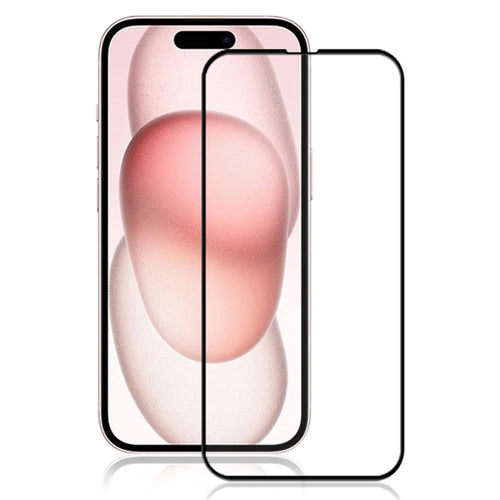 AMORUS For iPhone 15 Plus HD Clear Screen Protector Silk Printing Full Glue Tempered Glass Film - Black - 1