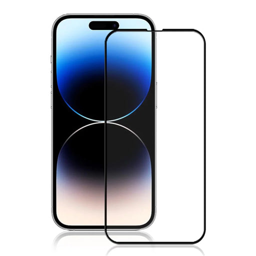 AMORUS Screen Protector for iPhone 15 Pro Max , Clear Silk Printing Full Glue Tempered Glass Film - Black - 1