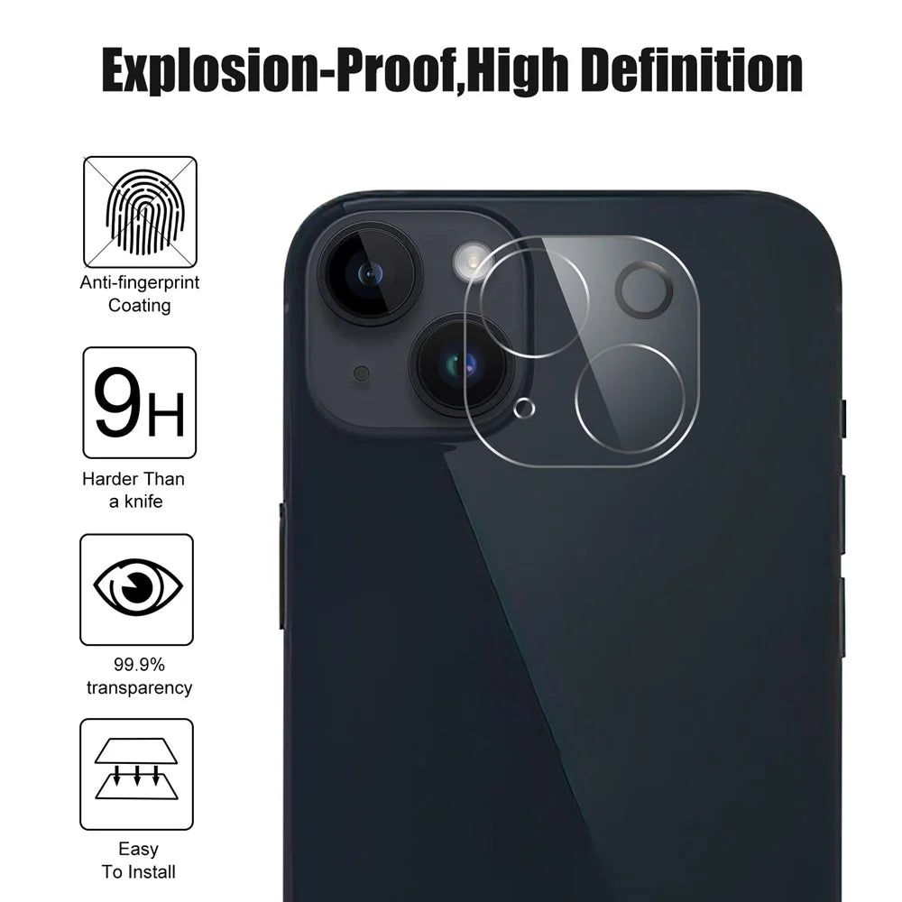 Tempered Glass Camera Lens Protector for iPhone 15 / 15 Plus Anti-explosion Ultra Clear Phone Lens Film - 3