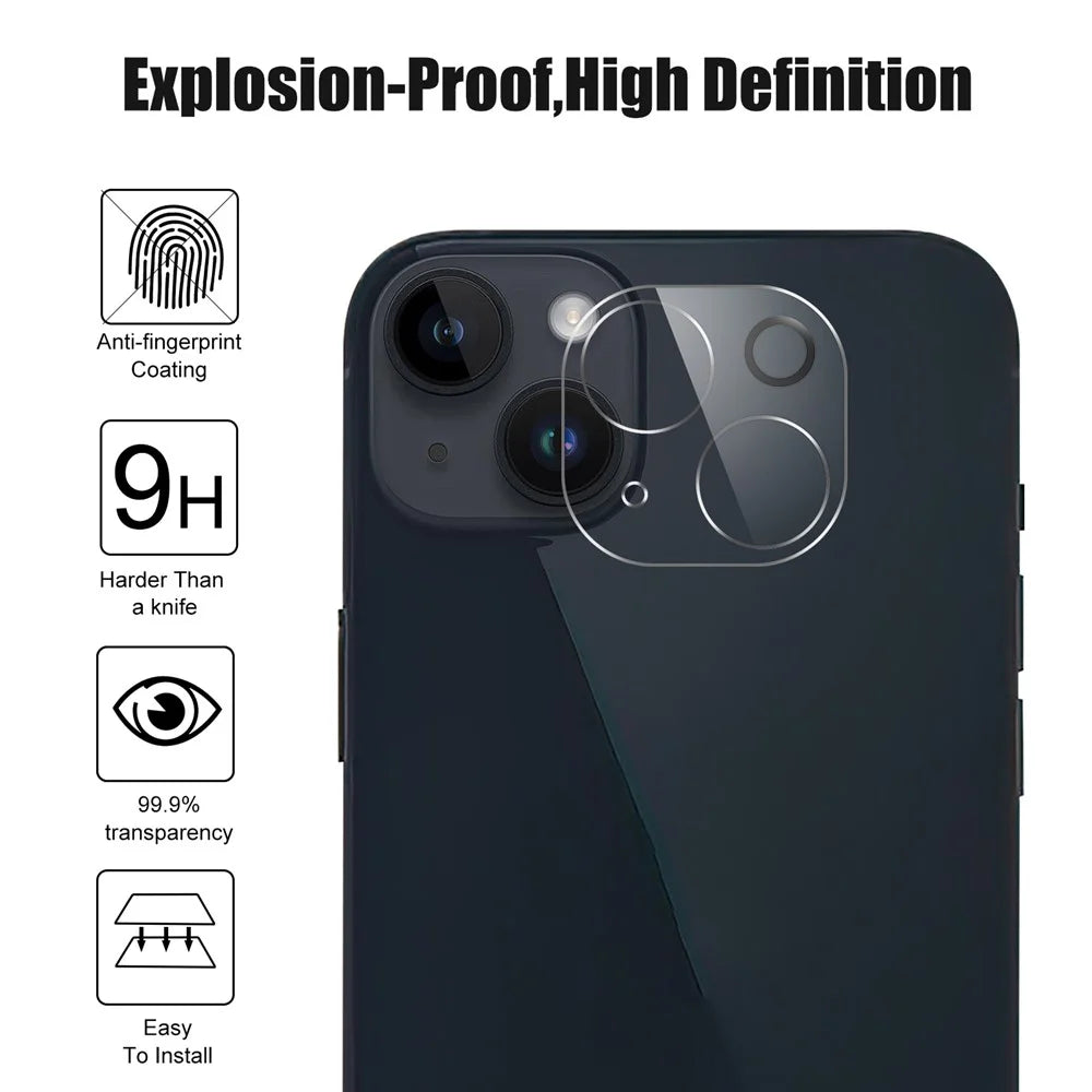 Phone Camera Lens Protector for iPhone 15 / 15 Plus 9H Hardness Tempered Glass Rear Lens Film - 3