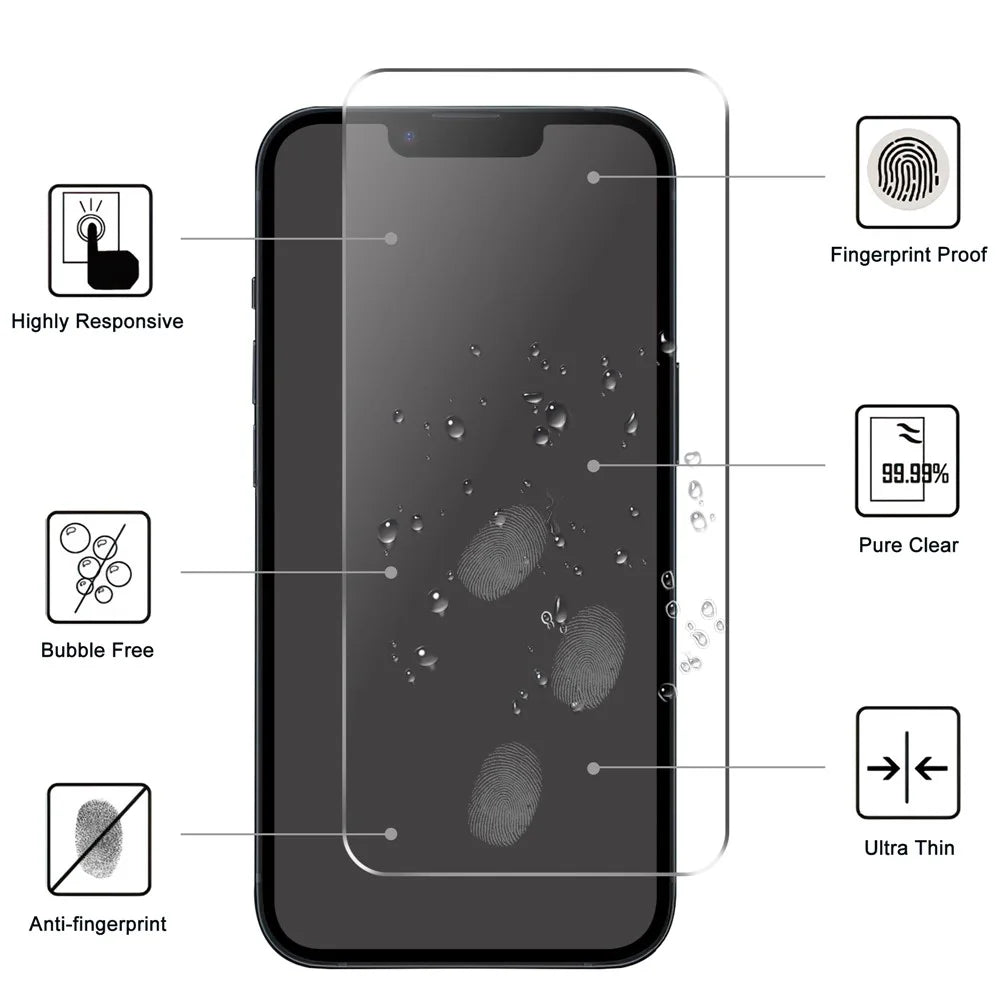 For iPhone 15 Super Thin Design Tempered Glass Film Dustproof 2.5D Arc Edge Phone Screen Protector - 2