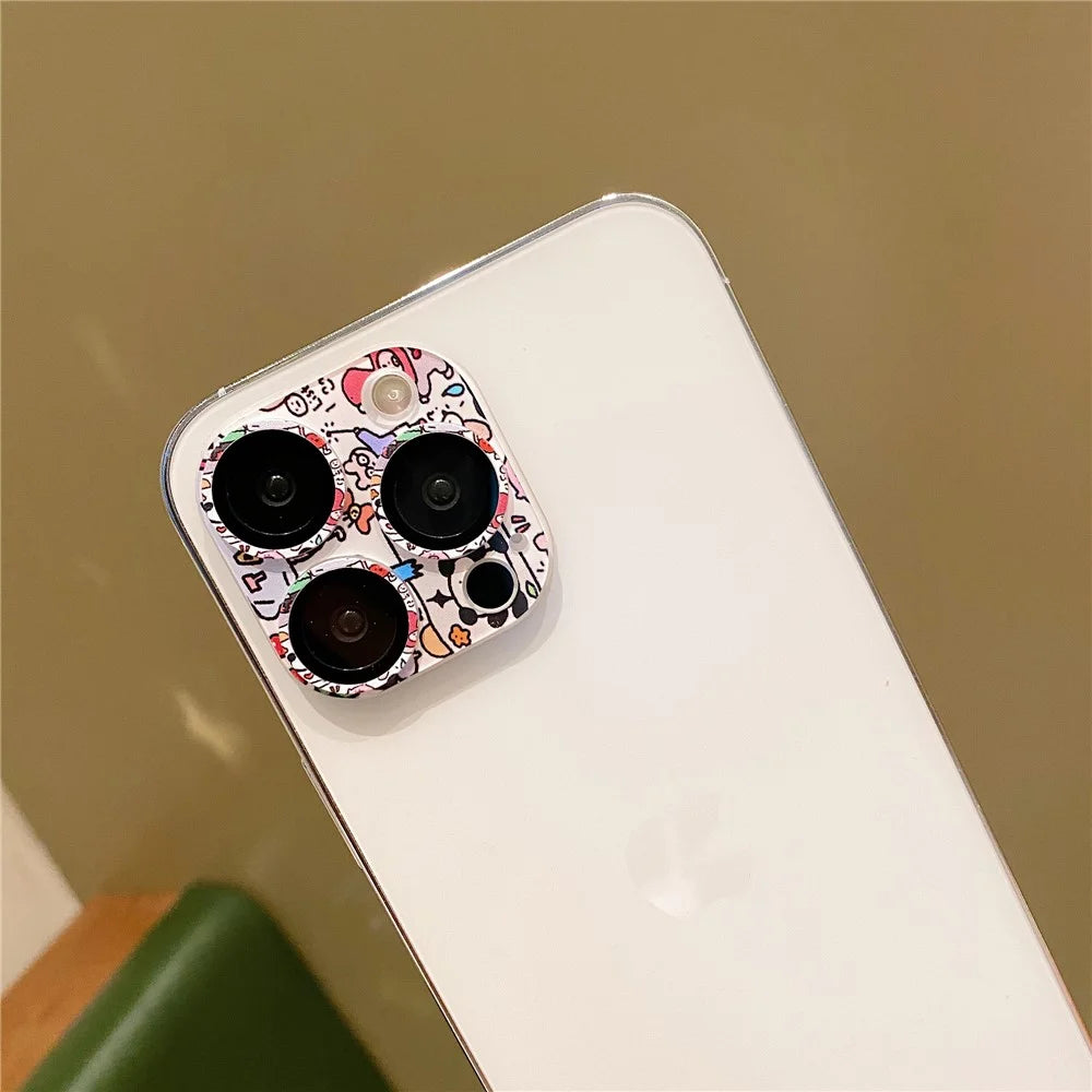 MKADI For iPhone 14 Pro / 14 Pro Max Camera Lens Protector 9H Tempered Glass Pattern Lens Film - Style A - 4