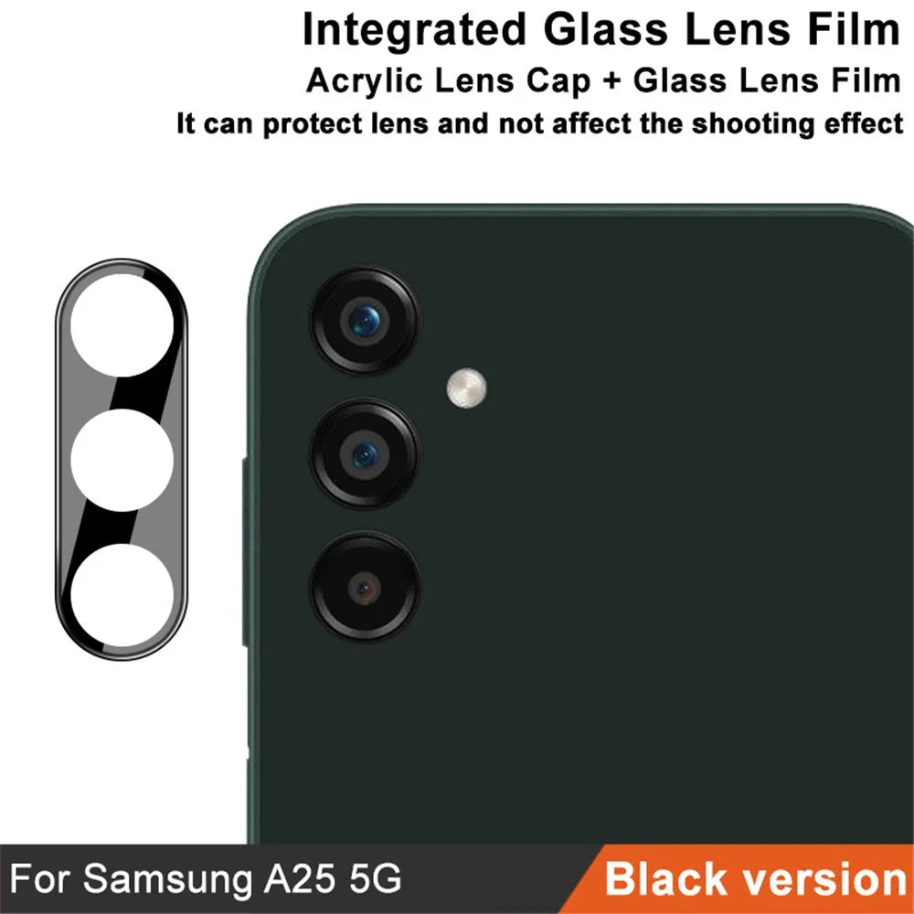 IMAK Camera Lens Protector for Samsung Galaxy A25 5G (Global) (161.0 x 76.5 x 8.3mm) Tempered Glass Lens Film+Acrylic Lens Cap (Black Version) - 2
